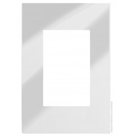 Placa 3 Módulos com Suporte 4x2 - RECTA Espelhada Gloss